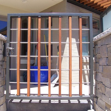 Wood and Steel Walkway Gate