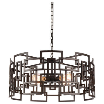 Litani 4 Light Down Chandelier with Brown finish