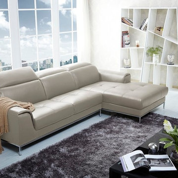 1727 Leather Sectional Sofa | Beige