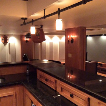 Beautiful Granite Bar Overlooking Entertaining Area