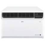 LG - 8,000 BTU 115V Window-Mounted Air Conditioner with Wi-Fi Control - The LG LW8017ERSM1 is not only cool...it's SMART!  Cool your home from anywhere using LG ThinQ technology to control your air conditioner with your phone or use with Amazon Alexa and Hey Google to have control with the sound of your voice.  This quiet unit is ideal for cooling medium rooms up to 350 sq. ft. to help save on energy.  The unit has 3 cooling and fan speeds and a 24 hour timer to create a cooling schedule.  4-way air deflection lets the flow of air be directed where it's needed most whether cooling, dehumidifying or just circulating air.  If there is a power outage, the auto restart feature will automatically turn your unit back on when power is restored.  Other features include a remote control, easy window installation kit, slide-out (washable) filter and a check filter alert.