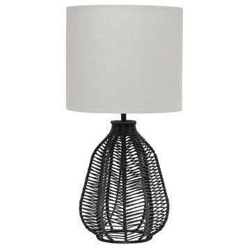 21 Vintage Rattan Wicker Style Paper Rope Bedside Table Lamp
