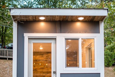 Inspiration for a small modern detached studio / workshop shed remodel in Other