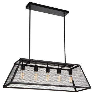 Alyson 5 Light Down Chandelier with Black finish