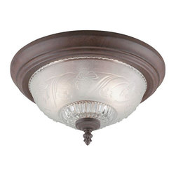 Westinghouse - Westinghouse 2-Light Sienna Interior Ceiling Flushmount with Embossed Floral - Ceiling Lighting