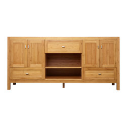 72" Alcott Bamboo Double Vanity for Semi-Recessed Sinks - Bathroom Vanities And Sink Consoles