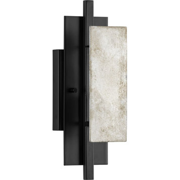 Lowery Collection One-Light Matte Black/Aged Silver Leaf Luxe Wall Sconce