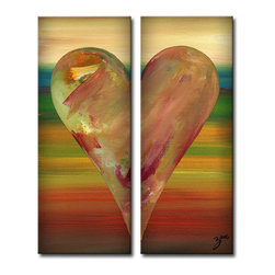 Ready2HangArt - Heartwork "Dayle" 2-Piece Canvas Art Set, 40"x16" - Prints And Posters