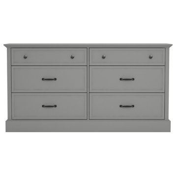 Xylon 6-Drawer Dresser, 31.1"x58.74"x15.7", Gray