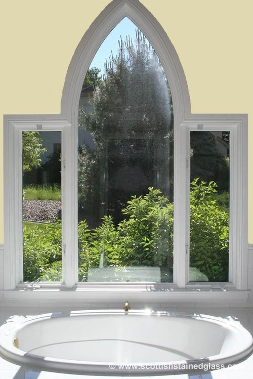 Stained glass bathroom window