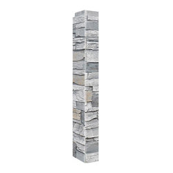 140-CT2-ALPINE DEEP STACKED STONE OUTSIDE CORNER - 48"H X 3 &frac12;" W X 1 &frac12;"D - Wall Panels