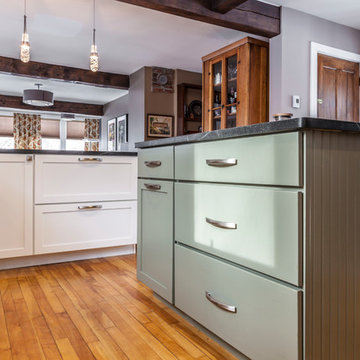 White Shaker Kitchen with soapstone countertops