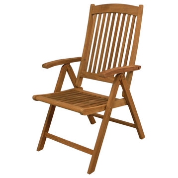 Teak Avalon Folding 5-Position Deck Chair
