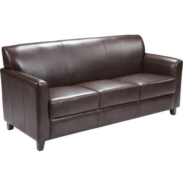 Hercules Diplomat Series Leather Sofa, Brown, 69"x28.50"x32.50"