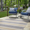 Linon Indoor Outdoor Machine Washable Alfie Area 5'x7' Rug in Ivory and Blue