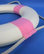 Decorative Lifering, 15", White With Pink Bands