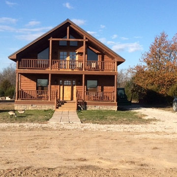 Exterior Log Siding with Stain colors