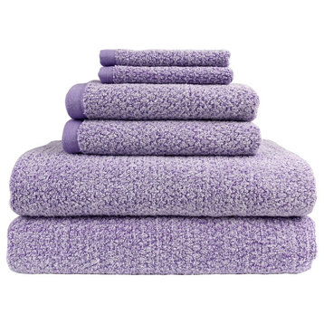 Everplush Diamond Jacquard Bath Towel Set 6 Piece, Lavender
