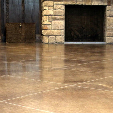 Polished + Stained Basement Floor