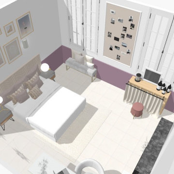 Chambre ado fille dans les tons mauve