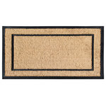 A1 Home Collections LLC - A1HC Natural Coir & Rubber Doormat, 24x39, Thick Durable Doormats for Outdoor - Like all of our door mats, our Monogrammed Coco Door Mat is as durable as it is beautiful. Handmade from 100% coir, an all-natural material known for its scrubbing power and resistance to the elements. Dyes saturate the fibers for vibrant color. Specify you single-letter monogram for the perfect finishing touch, or enjoy the classic border motif alone. Keeps your floor clean when you decorate your entryway with this contemporary doormat, which includes a sturdy rubber backing to help in keep the rug in place & prevent slips. The attractive design of this rubber Doormat creates a welcoming entrance for your guests & the durable coir material holds up to lots of foot traffic. Recommended for outdoor use in covered areas. Vacuum or shake the mat regularly for longer life.