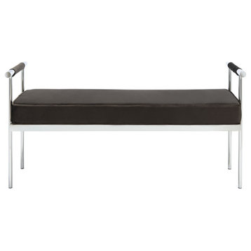 Michelle Long Rectangle Bench With Arms Shale/Chrome
