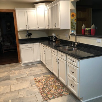 cabinet refaciing--white with granite countertop