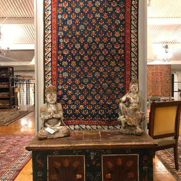 Rare Antique Cabbage Rose Seychour Rug
