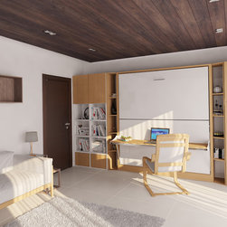 Pensiero T - Twin Wall Bunk Bed with Table - Murphy Beds
