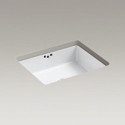 KOHLER White Kathryn&reg; 19-3/4" X 15-5/8" X 6-1/4" Under-mount Bathroom Sink - Bathroom Sinks