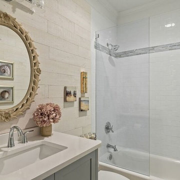 Waxhaw, NC- Powder bathroom/Full bath with coastal influence
