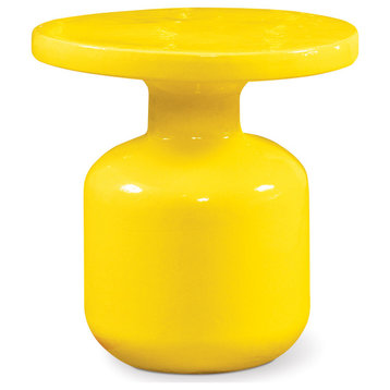 Bottle Accent Table - Mustard Yellow Outdoor End Table