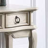 Poundex Wood Vanity Set with Stool and Mirror in Antique White