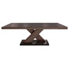 LENON Dining Table with Extension, Brown/Dark Oak