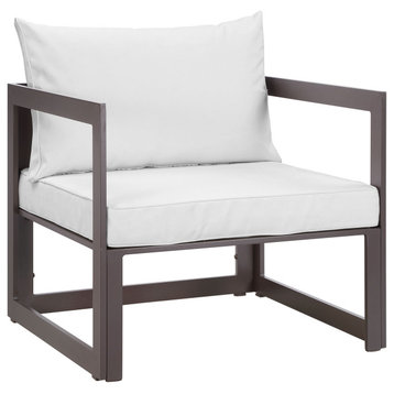 Fortuna Outdoor Aluminum Armchair, Brown White
