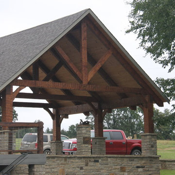 Hand hewn timberframe carport