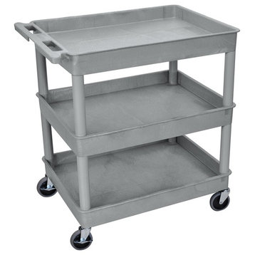 3 Shelf Large Gray Tub Cart