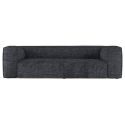 Transitional Sofas Varick 10' Crushed Velvet Sofa, Graphite, Classic Depth
