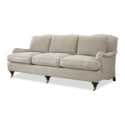 Churchill Linen Upholstered English Rolled Arm Sofa - Sofas