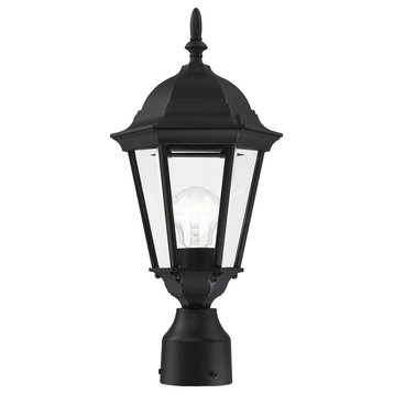 Textured Black Traditional, Historical, Outdoor Post Top Lantern