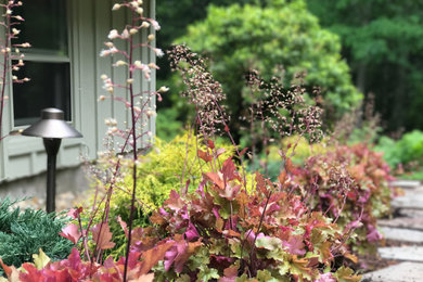 Inspiration for a small craftsman drought-tolerant and partial sun front yard stone garden path in Boston for spring.