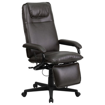 Flash Furniture High Back Brown Leather Executive Reclining Office Chair