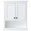 Avery Over-the-Toilet Wall-Mounted Storage Cabinet, White With Black Trim