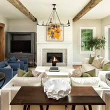 Fireplace room off kitchen
