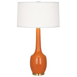 Robert Abbey - Robert Abbey Delilah TL Delilah 35" Vase Table Lamp - Pumpkin - Features Constructed from ceramic Includes an oyster linen shade with self-fabric top and bottom diffuser Includes an energy efficient Medium (E26) base LED bulb High / Low switch Manufactured in the United States UL rated for dry locations Dimensions Height: 34-1/2" Width: 19-1/2" Product Weight: 10 lbs Shade Height: 11" Shade Top Diameter: 18.5" Shade Bottom Diameter: 19.5" Electrical Specifications Max Wattage: 150 watts Number of Bulbs: 1 Max Watts Per Bulb: 150 watts Bulb Base: Medium (E26) Voltage: 110 volts Bulb Included: Yes