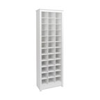 Prepac Space Saving 36 Cubby Shoe Storage Cabinet in White