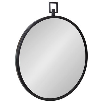 Tabb Round Framed Mirror, Black 24x28