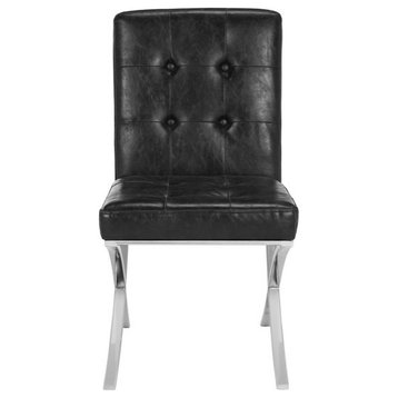 Slader Tufted Side Chair Black Chrome Set of 2