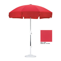 California Umbrella - California Umbrella 7.5' Olefin Red Market Umbrella with Push Button Tilt - Outdoor Umbrellas