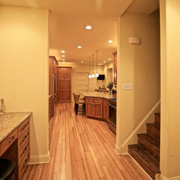 Warm Maple Kitchen Remodel | Extended Storage Wall & Cozy Built-In Seating